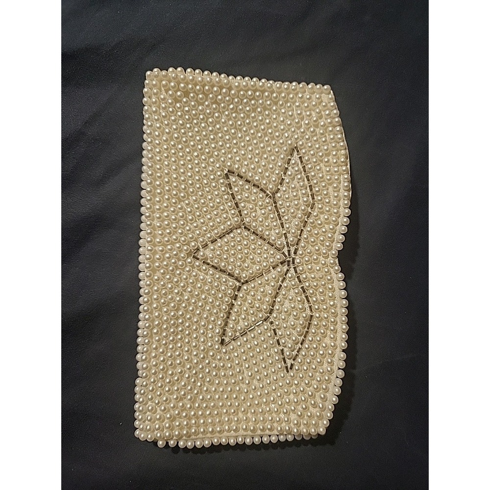 vintage bags by carter made in japan hand beaded pearl dressy clutch coin‎ purse